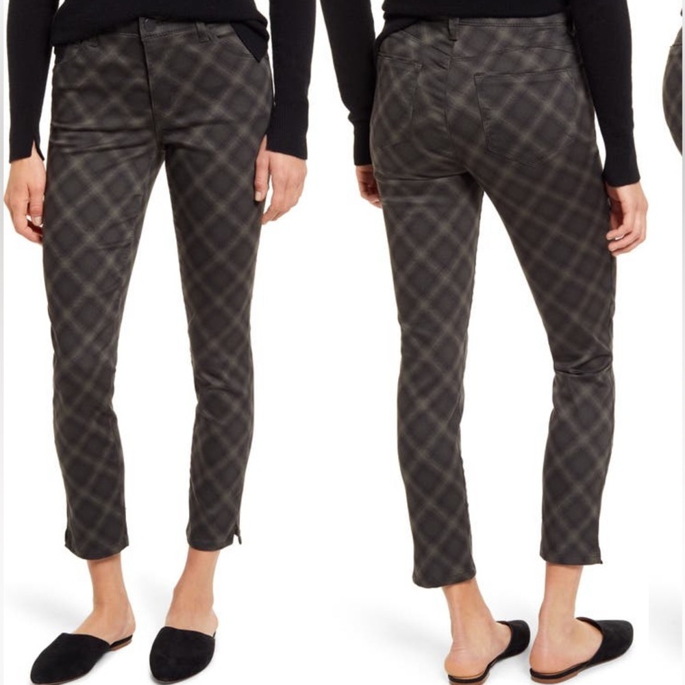 Wit & Wisdom Ab-Solution Plaid High Waist Ankle Skinny Pants Size 14